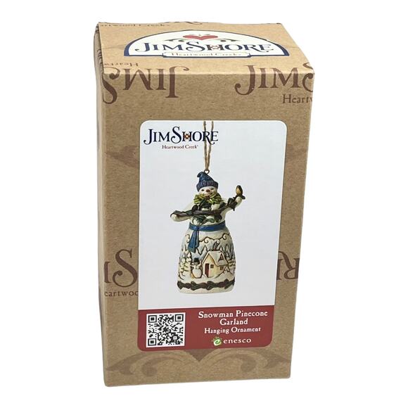 Jim Shore Snowman Christmas Ornament Pinecone Garland Heartwood Creek Figurine - Picture 5 of 7